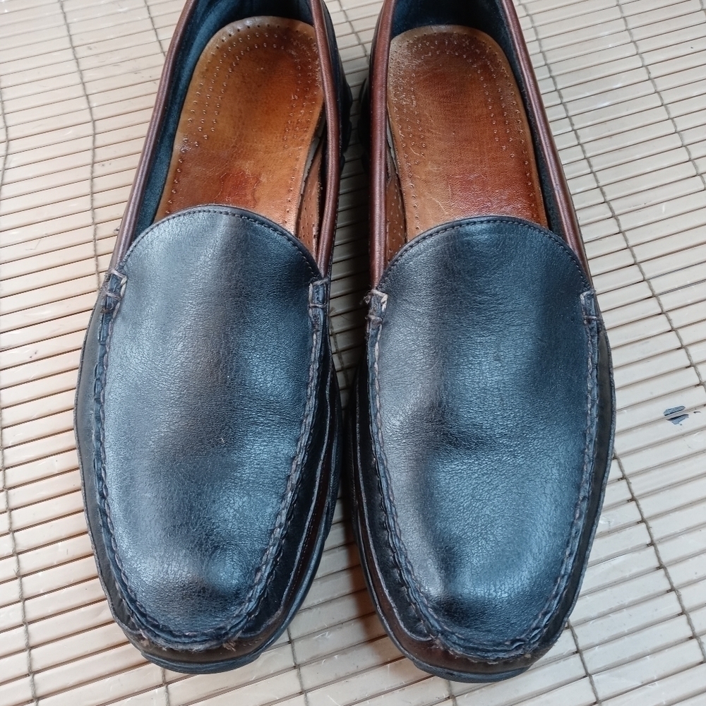 Allen Edmonds "Boulder" men's two tone brown\black leather loafer. Sz 12AAA. 98p